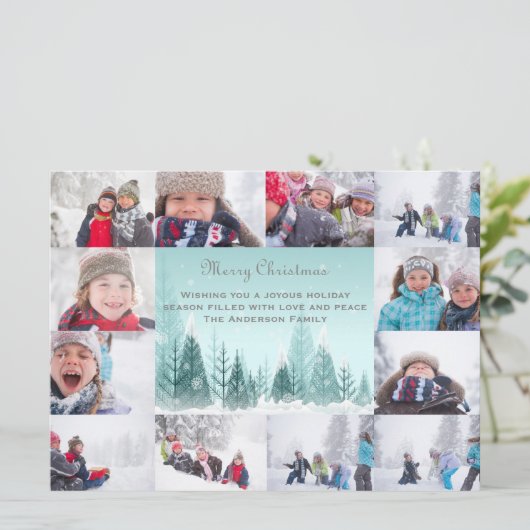 12写真：冬の風景コラージュ – 6 x 8クリスマス シーズンカード (スタンド正面)