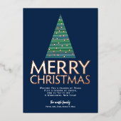 12写真 – 巨大なメリークリスマス – ツリーオーナメント 箔シーズンカード (正面)