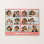 12写真Instagramコラージュとサンゴの背景 ジグソーパズル (横)