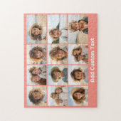 12写真Instagramコラージュとサンゴの背景 ジグソーパズル (縦)