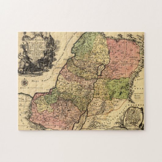 12匹の種族が付いている古代イスラエル共和国の1759地図 ジグソーパズル (横)