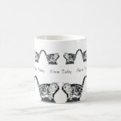 12匹の銀製の虎猫 コーヒーマグカップ (中央)