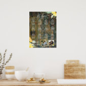 12台の木製素朴ひまわりフォトシーティング ポスター (キッチン)