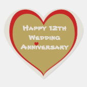 12周年結婚おめでとう ハートシール (正面)