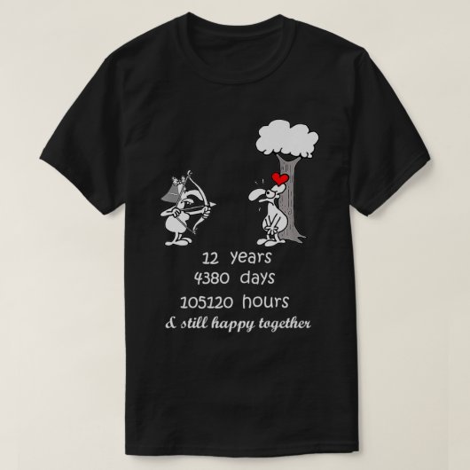 12周年結婚の贈り物 Tシャツ (デザイン正面)