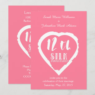 12周年結婚記念日 シルク 伝統的 招待状