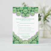 12周年翡翠婚記念日のハート型返信カード 出欠カード (スタンド正面)