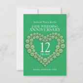 12周年翡翠婚 anniversary ハート返信カード 出欠カード (裏面)