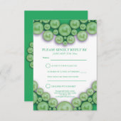 12周年翡翠結婚記念日のハート型返信カード 出欠カード (正面/裏面)