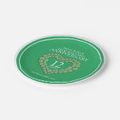 12周年記念結婚ハート紙プレート ペーパープレート (アングル)