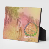 12周年記念結婚写真横カスタム線P フォトプラーク (側面)