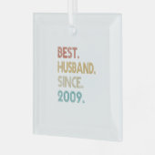 12周年記念結婚贈り物 – 夫最高のS ガラスオーナメント (正面左)