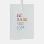 12周年記念結婚贈り物 – 夫最高のS ガラスオーナメント (正面右)