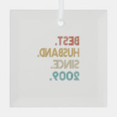 12周年記念結婚贈り物 – 夫最高のS ガラスオーナメント (裏面)