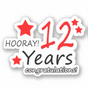 12周結婚年- 12年誕生日 シール