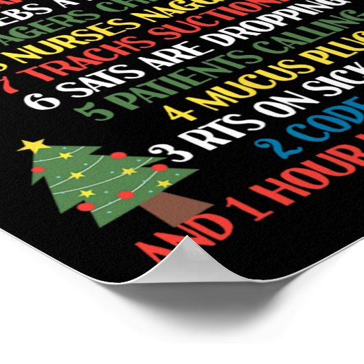 12呼吸日セラピストクリスマスおもしろいR ポスター (角)