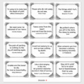 12回の悲嘆引用文のバラコーナーフレームスケッチ シール (シート)