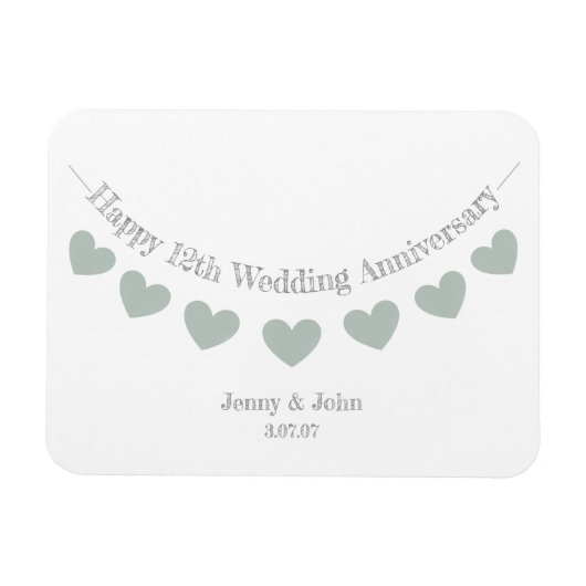 12回目の結婚シルクの記念品 マグネット (横)