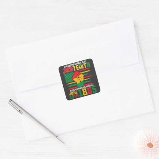 12回解放の日ブラックアメリカン自由 スクエアシール (封筒)