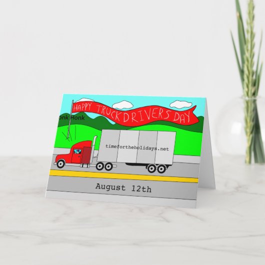 12威厳がある日はトラックの運転手の日 カード (正面)