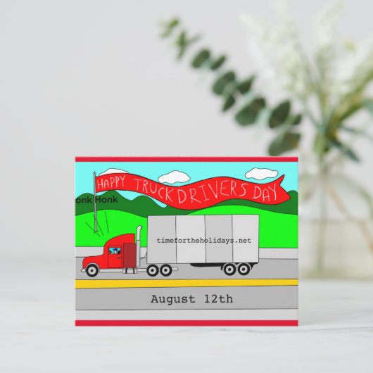 12威厳がある日はトラックの運転手の日 ポストカード (スタンド正面)