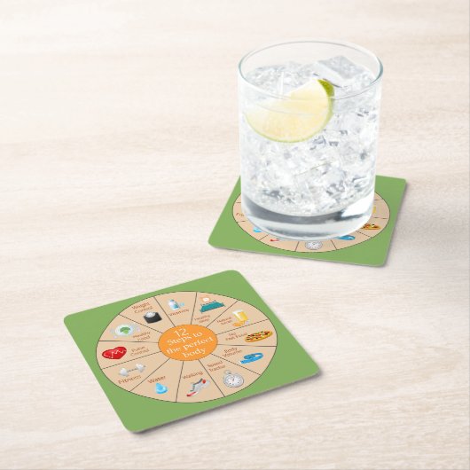 12完璧な体 スクエアペーパーコースター (インサイチュ)