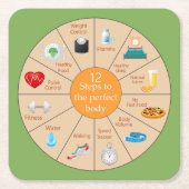 12完璧な体 スクエアペーパーコースター (正面)