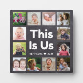 12家族の写真これは米国の引用文Chalkboard フォトプラーク (正面)