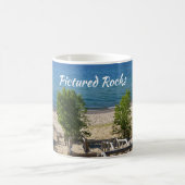 12年のビーチ、写真の岩へのステップ コーヒーマグカップ (中央)