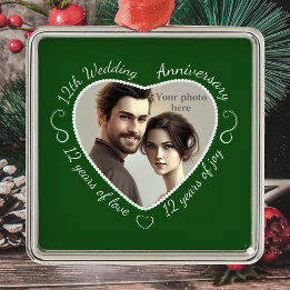 12年の結婚生活の写真を追加 メタルオーナメント