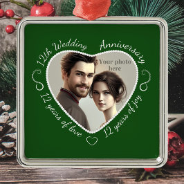 12年の結婚生活の写真を追加 メタルオーナメント