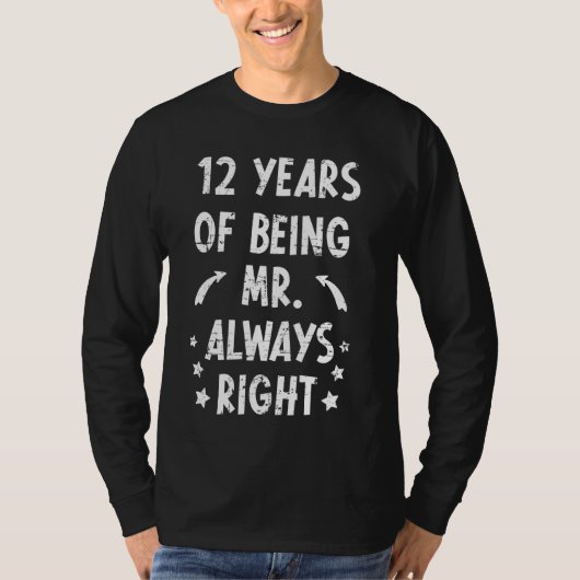 12年の結婚記念日の結婚式 Tシャツ (正面)