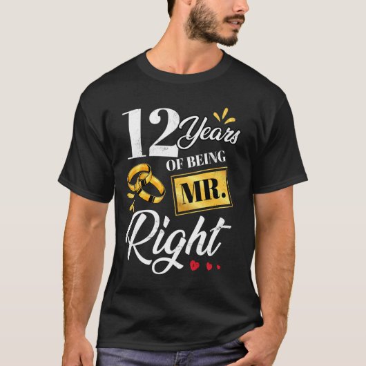 12年の間に右夫婦おもしろいの結婚A Tシャツ (正面)
