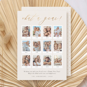 12年モダンの写真コラージュ新年おめでとう シーズンカード