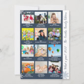 12年モダンの写真コラージュ青いクリスマス シーズンカード (正面)