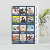 12年モダンの写真コラージュ青いクリスマス シーズンカード (スタンド正面)