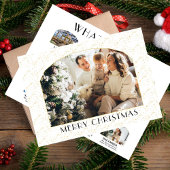 12年モダン間の写真クリスマスカード シーズンカード