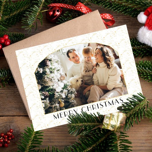 12年モダン間の写真クリスマスカード シーズンカード