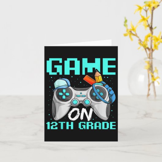 12年生のシャツを着てゲーム,ゲーマーおもしろいボーイバック カード (黄色い花)