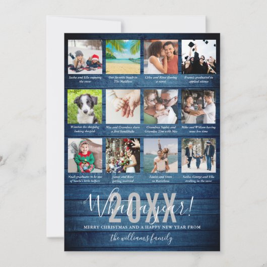 12年生の写真コラージュ キャプション 青い木  シーズンカード (正面)