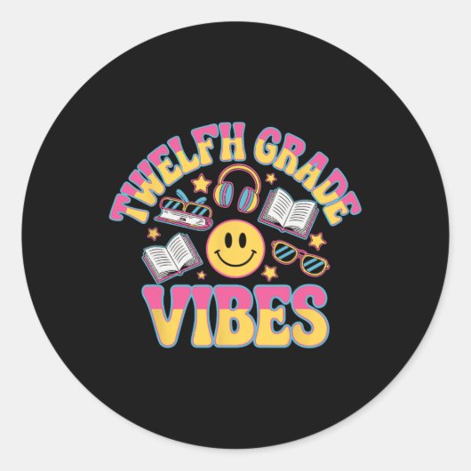 12年生Vibes12年生先生Kid戻る ラウンドシール (正面)