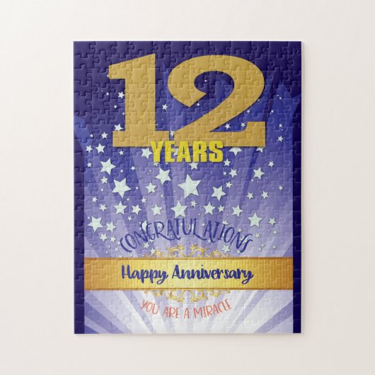 12年間の回復記念の太字の数字 ジグソーパズル (縦)