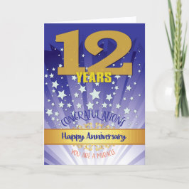 12年間の回復記念日 太字の数字 カード