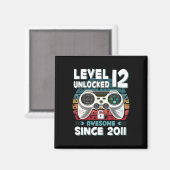 12年BDayソンボーイおもしろいゲーマー12th 12歳誕生 マグネット (正面/裏面)