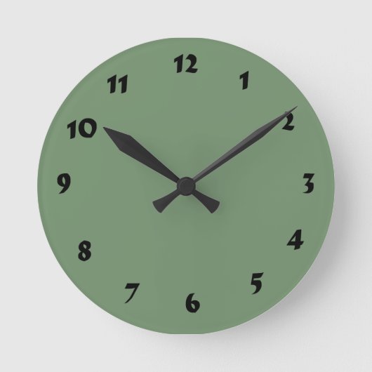 12数値の選択Sage Green Clockから選択 ラウンド壁時計 (正面)