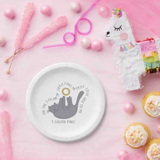 12日のカタマス5ゴールデンリングや輪クリスマス ペーパープレート (パーティー)