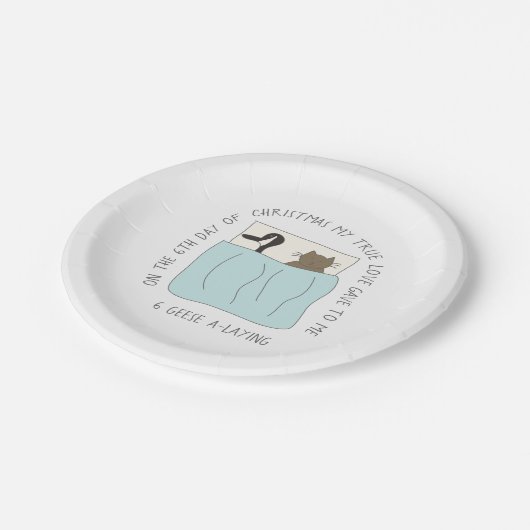 12日のカタマ6ガチョウが産み続けるクリスマス ペーパープレート (アングル)