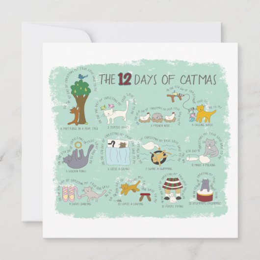 12日のカトマスがミントのフォトクリスマスカードに シーズンカード (正面)