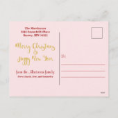 12日のクリスマスかわいい動物タイポグラフィカスタム シーズンポストカード (裏面)