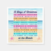 12日のクリスマスでビーチレトロトロピカル スタンダードカクテルナプキン (正面)